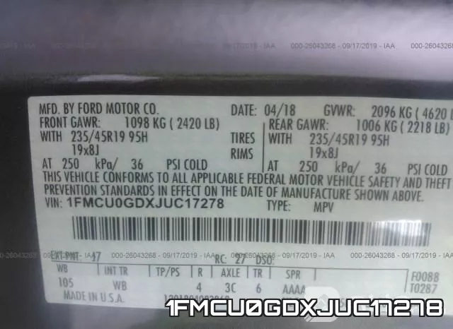1FMCU0GDXJUC17278 фото 10