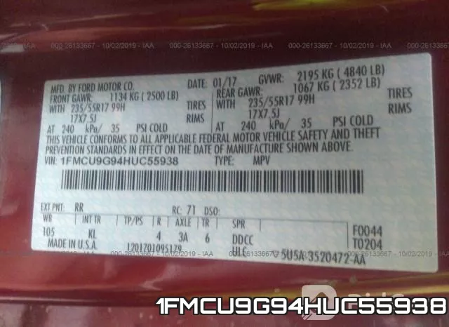 1FMCU9G94HUC55938 фото 10