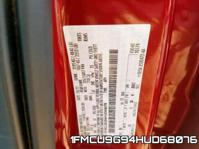 1FMCU9G94HUD68076 фото 2