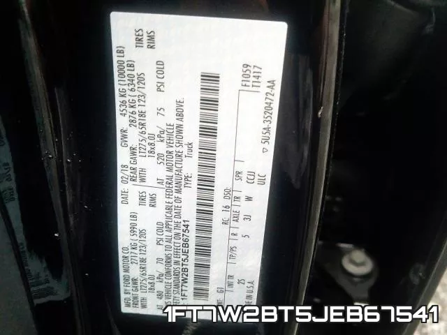 1FT7W2BT5JEB67541 фото 2