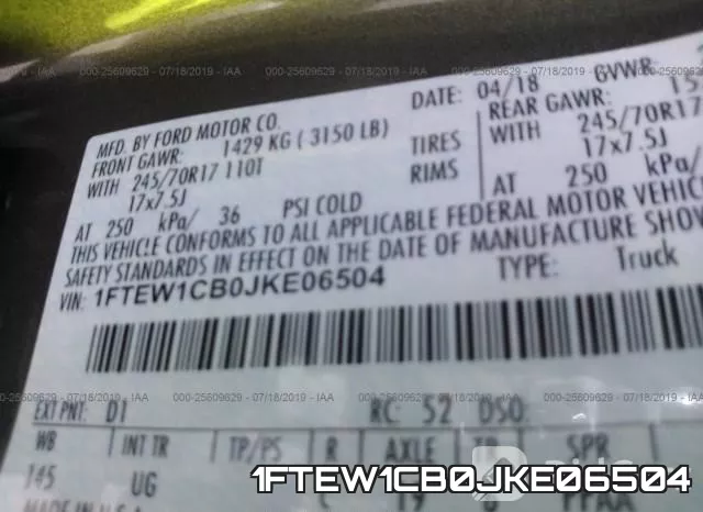 1FTEW1CB0JKE06504 фото 9