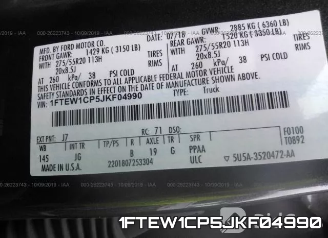1FTEW1CP5JKF04990 фото 10