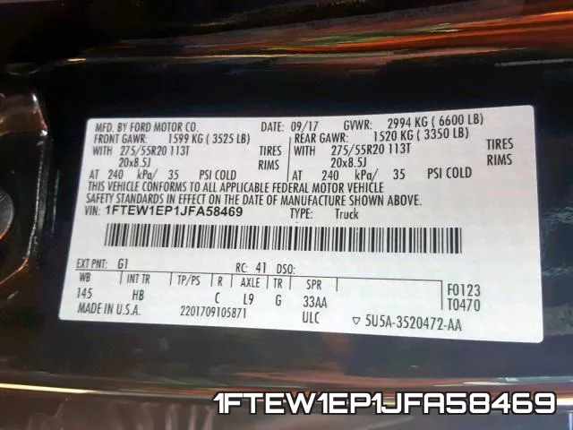 1FTEW1EP1JFA58469 фото 2