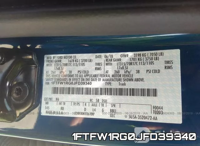 1FTFW1RG0JFD39340 фото 10