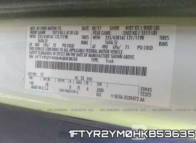 1FTYR2YM0HKB53635 фото 10