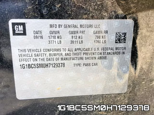 1G1BC5SM0H7129378 фото 2