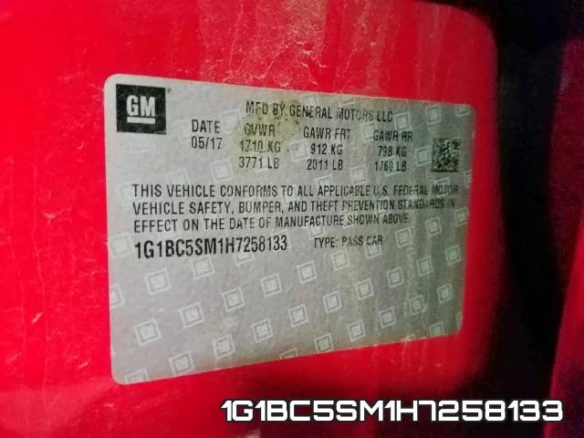 1G1BC5SM1H7258133 фото 2