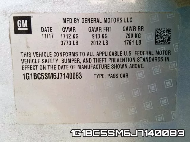 1G1BC5SM6J7140083 фото 2