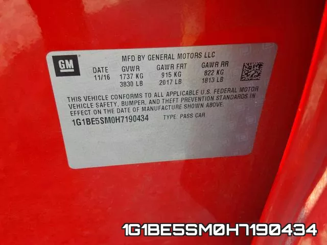 1G1BE5SM0H7190434 фото 2