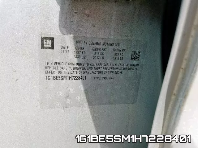 1G1BE5SM1H7228401 фото 2