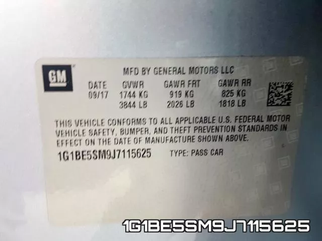 1G1BE5SM9J7115625 фото 2