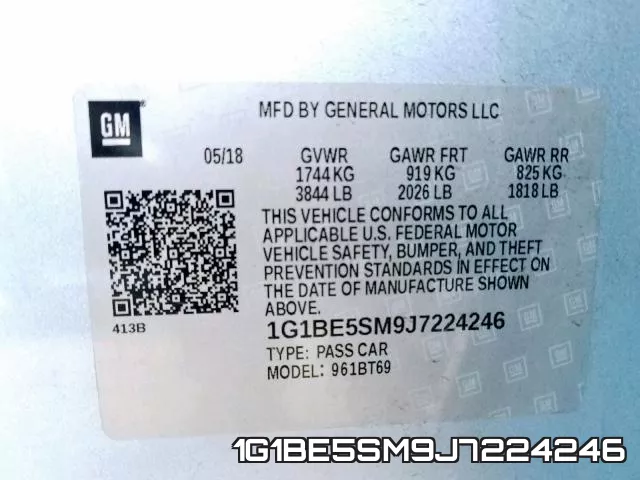 1G1BE5SM9J7224246 фото 2
