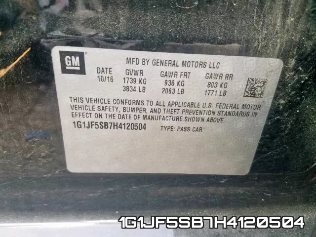 1G1JF5SB7H4120504 фото 2
