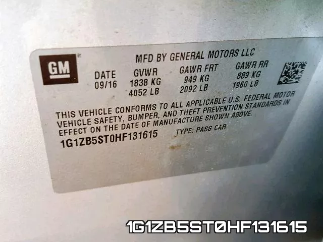 1G1ZB5ST0HF131615 фото 2
