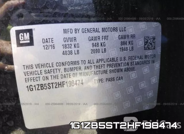 1G1ZB5ST2HF198474 фото 10