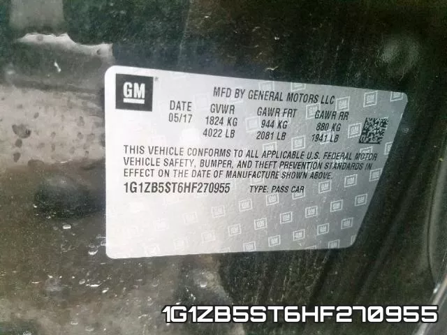 1G1ZB5ST6HF270955 фото 2