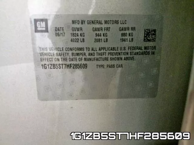 1G1ZB5ST7HF285609 фото 2