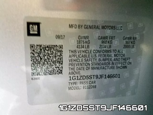 1G1ZD5ST9JF146601 фото 2