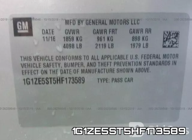1G1ZE5ST5HF173589 фото 10