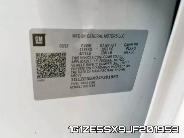 1G1ZE5SX9JF201953 фото 2