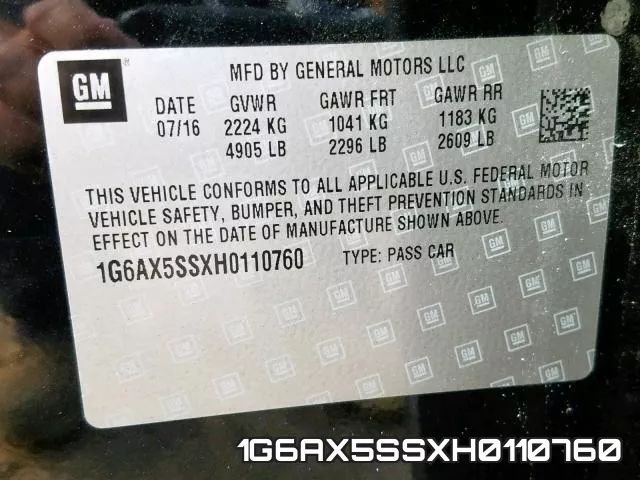 1G6AX5SSXH0110760 фото 2