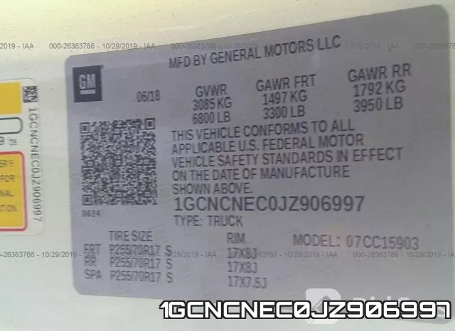 1GCNCNEC0JZ906997 фото 10