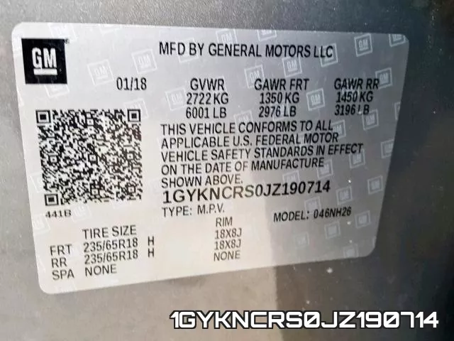 1GYKNCRS0JZ190714 фото 2