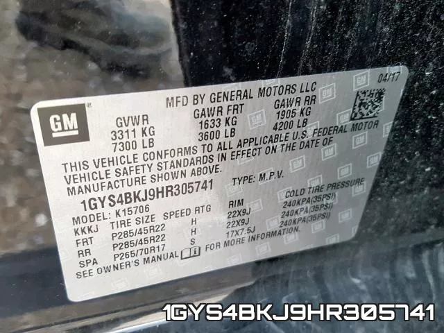 1GYS4BKJ9HR305741 фото 2
