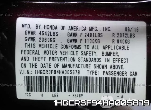 1HGCR3F94HA005879 фото 10