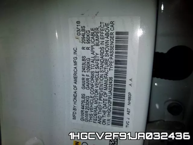 1HGCV2F91JA032436 фото 2