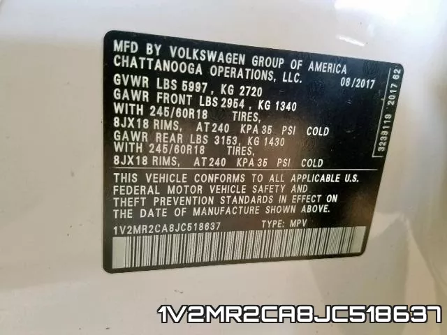 1V2MR2CA8JC518637 фото 2