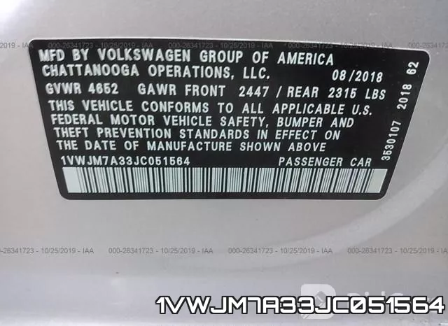 1VWJM7A33JC051564 фото 10