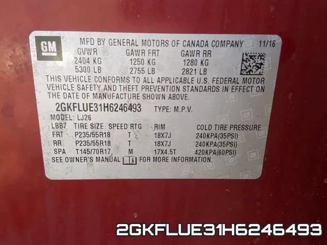 2GKFLUE31H6246493 фото 2