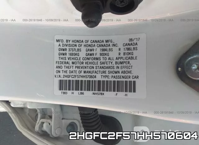 2HGFC2F57HH570604 фото 10