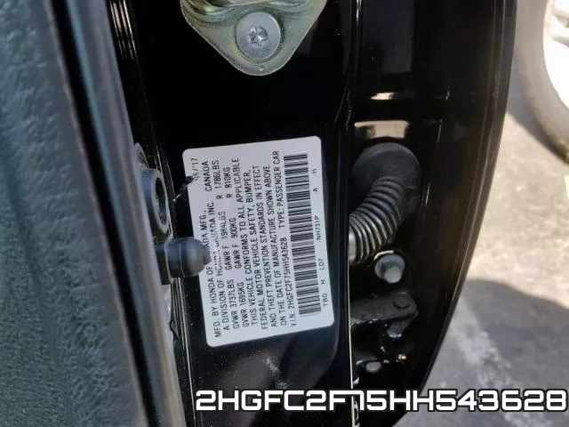 2HGFC2F75HH543628 фото 2