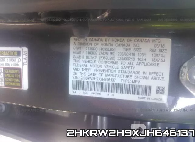 2HKRW2H9XJH646137 фото 10