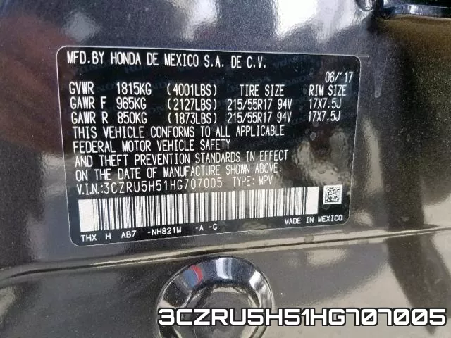 3CZRU5H51HG707005 фото 2