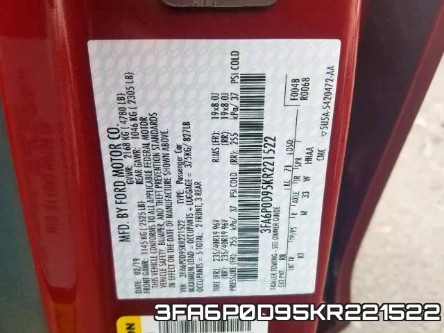 3FA6P0D95KR221522 фото 2
