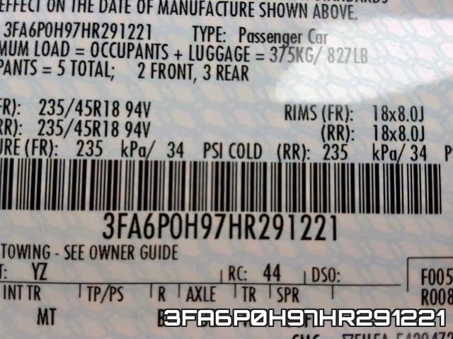 3FA6P0H97HR291221 фото 2