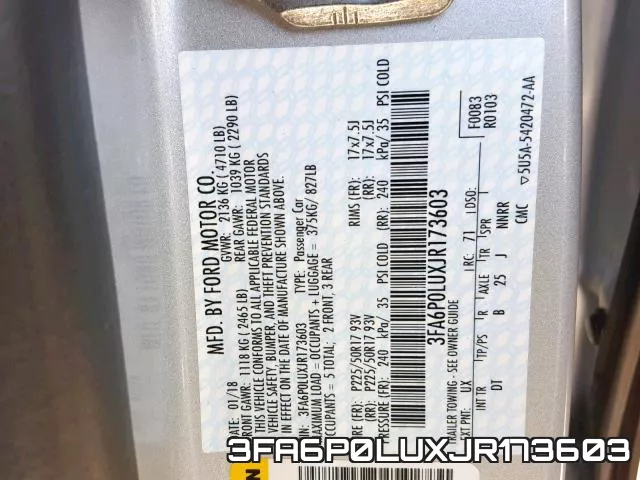 3FA6P0LUXJR173603 фото 2