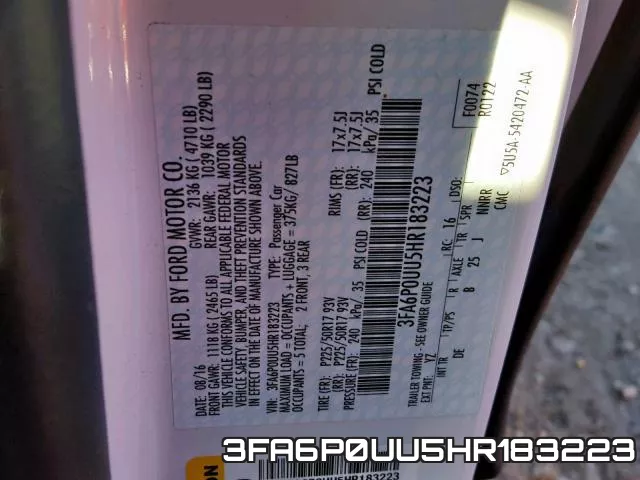3FA6P0UU5HR183223 фото 2