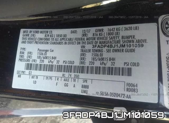 3FADP4BJ1JM101059 фото 10