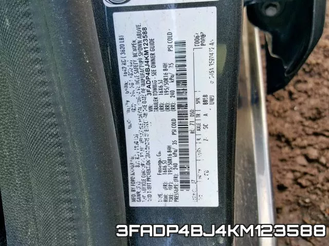 3FADP4BJ4KM123588 фото 2