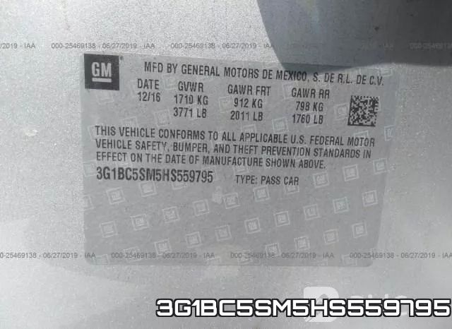 3G1BC5SM5HS559795 фото 10