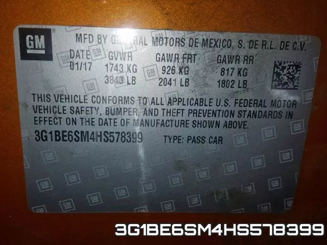 3G1BE6SM4HS578399 фото 2