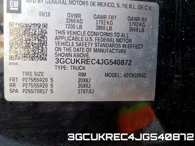 3GCUKREC4JG540872 фото 2