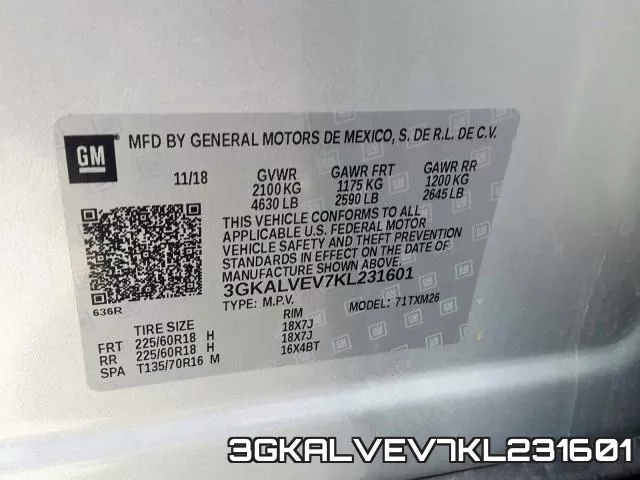 3GKALVEV7KL231601 фото 2