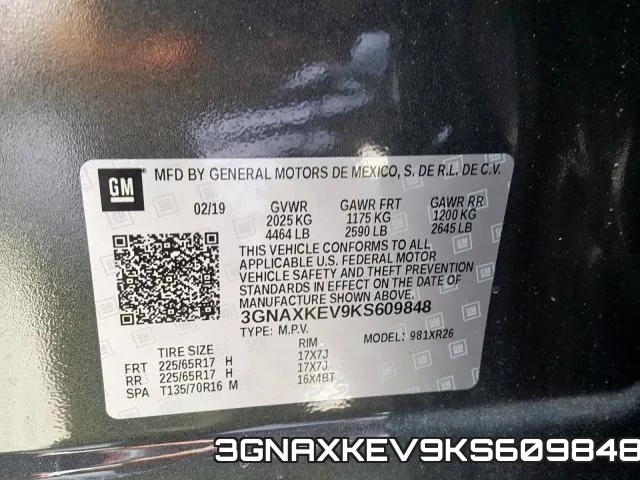 3GNAXKEV9KS609848 фото 2