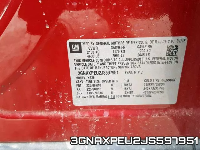 3GNAXPEU2JS597951 фото 2