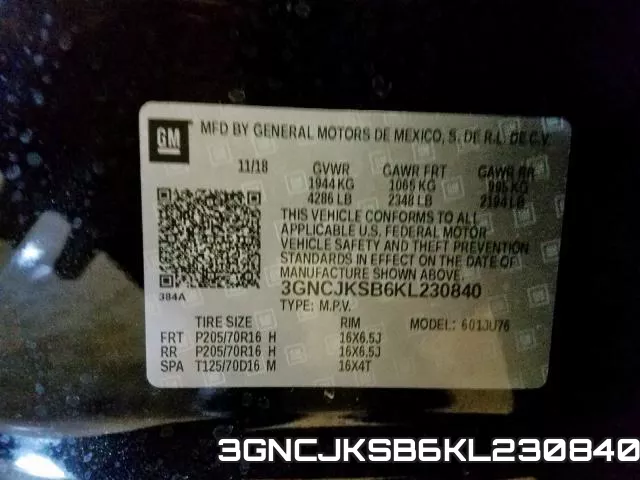 3GNCJKSB6KL230840 фото 2